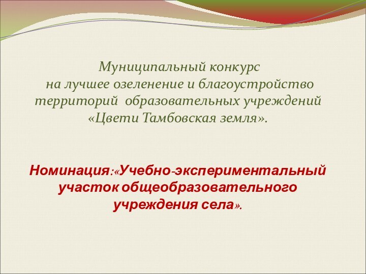  Mуниципальный конкурс  на лучшее озеленение и благоустройство территорий образовательных учреждений «Цвети