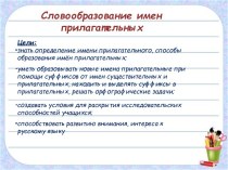 Словообразование имён прилагательных. презентация к уроку по русскому языку (4 класс)