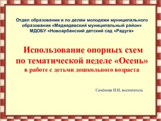 Использование опорных схем по тематической неделе Осень в работе с детьми дошкольного возраста презентация к уроку по развитию речи (младшая, старшая группа)