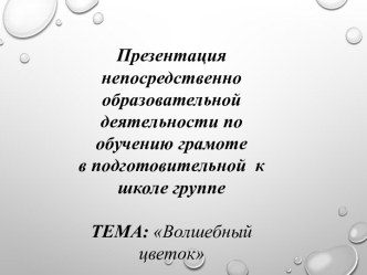 Разработка НОД по обучению грамоте в подготовительной к школе группе презентация к уроку по обучению грамоте (подготовительная группа)