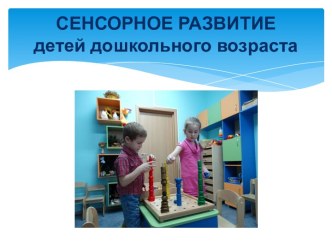 Презентация Сенсорное развитие детей дошкольного возраста в ДОО презентация