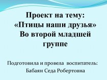 Проект Птицы- наши друзья проект по окружающему миру (младшая группа)