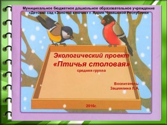 Презентация Экологический проект Птичья столовая презентация к уроку по окружающему миру (средняя группа)