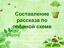 Презентация Составление рассказа по опорной схеме презентация к уроку по русскому языку (1 класс) по теме