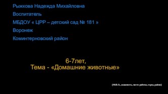 РППС презентация к уроку (подготовительная группа)