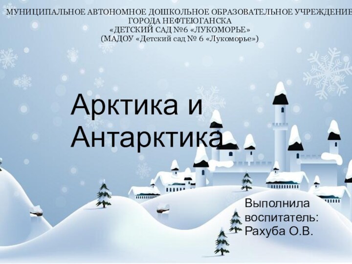 Выполнила воспитатель:Рахуба О.В.МУНИЦИПАЛЬНОЕ АВТОНОМНОЕ ДОШКОЛЬНОЕ ОБРАЗОВАТЕЛЬНОЕ УЧРЕЖДЕНИЕ ГОРОДА НЕФТЕЮГАНСКА«ДЕТСКИЙ САД №6