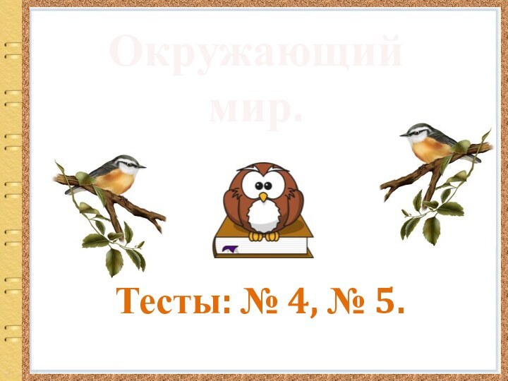 Окружающиймир.Тесты: № 4, № 5.