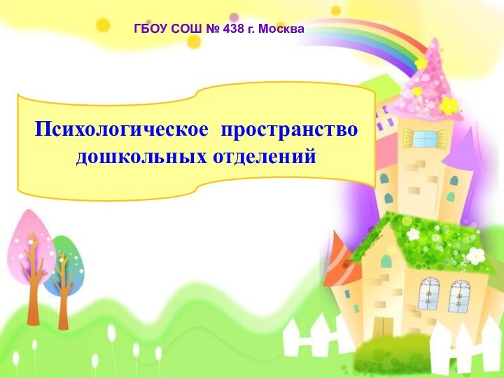 ГБОУ СОШ № 438 г. МоскваПсихологическое пространство дошкольных отделений