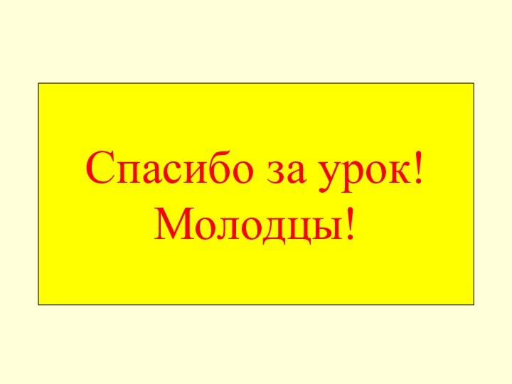 Спасибо за урок! Молодцы!