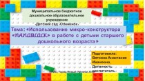 Статья - рекомендация Использование микро-конструктора NANOBLOCK в работе с детьми старшего дошкольного возраста учебно-методический материал по конструированию, ручному труду (старшая группа)