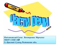 Части речи презентация к уроку по русскому языку (3 класс)
