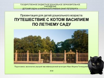 Путешествие с котом Василием по Летнему саду презентация к уроку по окружающему миру (старшая группа)