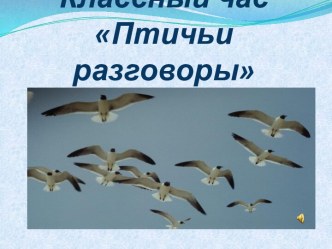 Классный час Птичьи разговоры классный час (3 класс)