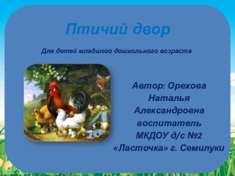 Презентация Птичий двор презентация к уроку по окружающему миру (младшая группа)