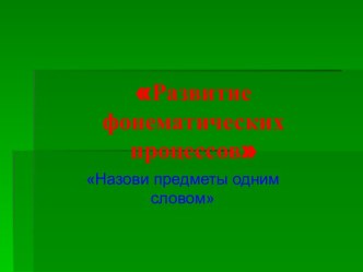 Развитие фонематических процессов у детей в старших - подготовительных логопедических группах методическая разработка (старшая группа) по теме