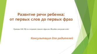 Презентация является подробой аннотацией к пособию ГромовойО