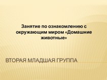 Презентация Домашние животные ознакомление с окружающим миром младшая группа презентация к занятию по окружающему миру (младшая группа)