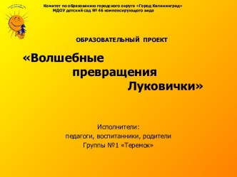 Медиа-презентация Волшебное превращение луковички часть 1 презентация к уроку по окружающему миру (старшая группа)