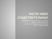 Урок русского языка по теме “Число имен существительных.” презентация к уроку по русскому языку (3 класс) по теме