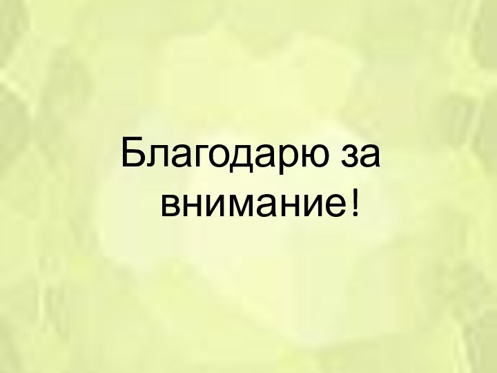 Благодарю за внимание!