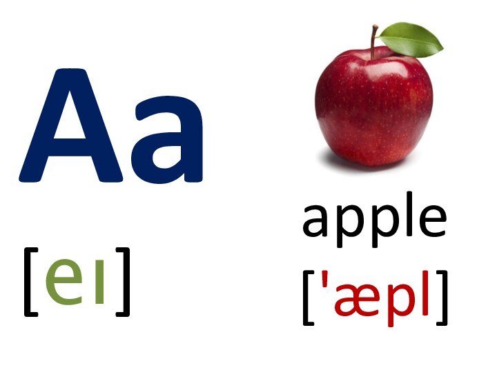 Aa 	[eı]					apple['æpl]