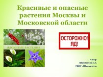 Красивые и опасные растения Москвы и МО  презентация к уроку по окружающему миру (средняя, старшая, подготовительная группа)