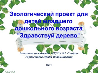 Проект в младшей группе Здравствуй, дерево проект по окружающему миру (средняя группа)