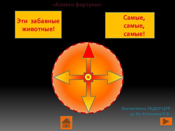 «Колесо фортуны» Воспитатель ГБДОУ ЦРР дс 89 Кононова О.В.Эти забавные животные!Самые, самые, самые!