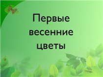 Презентация  Весенние цветы для детей 5-6 лет презентация к уроку по окружающему миру (старшая группа)