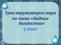 Презентация к уроку Водные богатства презентация к уроку по окружающему миру (4 класс)