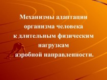 Механизмы адаптации организма человека к длительным физическим нагрузкам аэробной направленности