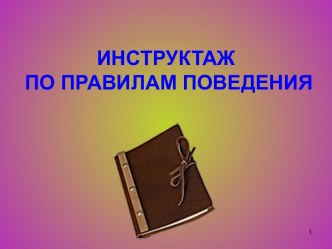 Инструктаж по правилам поведения