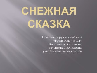 Снежная сказка