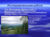 Мониторинг здоровья среды в окрестностях села Верхнеусинского посредством оценки стабильности развития на примере берёзы повислой