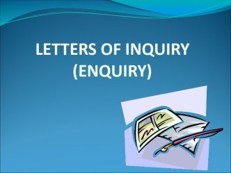 Letters of Inquiry (Enquiry)