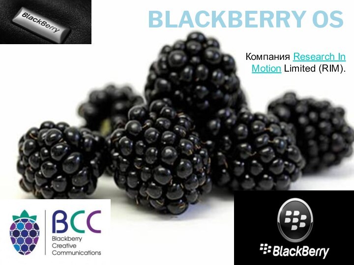 BlackBerry OS Компания Research In Motion Limited (RIM).