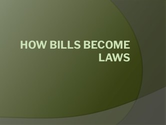 How bills become laws