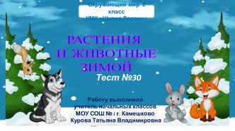 Тест №30 Растения и животные зимой