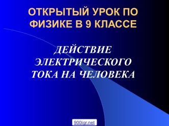 Действие электрического тока на человека