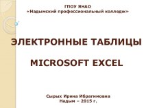 Электронные таблицы Microsoft Excel