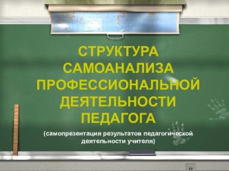 Структура самоанализа профессиональной деятельности педагога