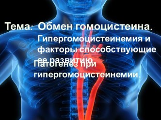 Обмен гомоцистеина. Гипергомоцистеинемия и факторы способствующие ее развитию. Патогенез при гипергомоцистеинемии