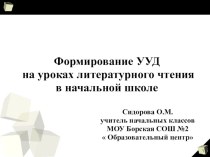 Формирование УУД на уроках литературного чтения в начальной школе