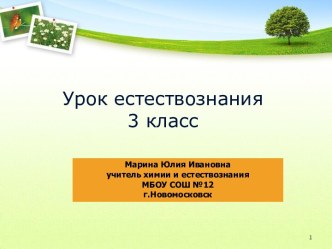 Урок естествознания 3 класс