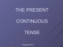 Present Continious Tense