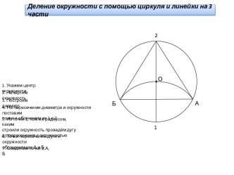 Деление окружности на 3 и 4 части