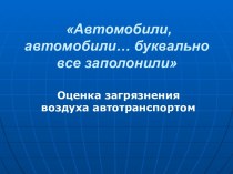 Оценка загрязнения воздуха автотранспортом