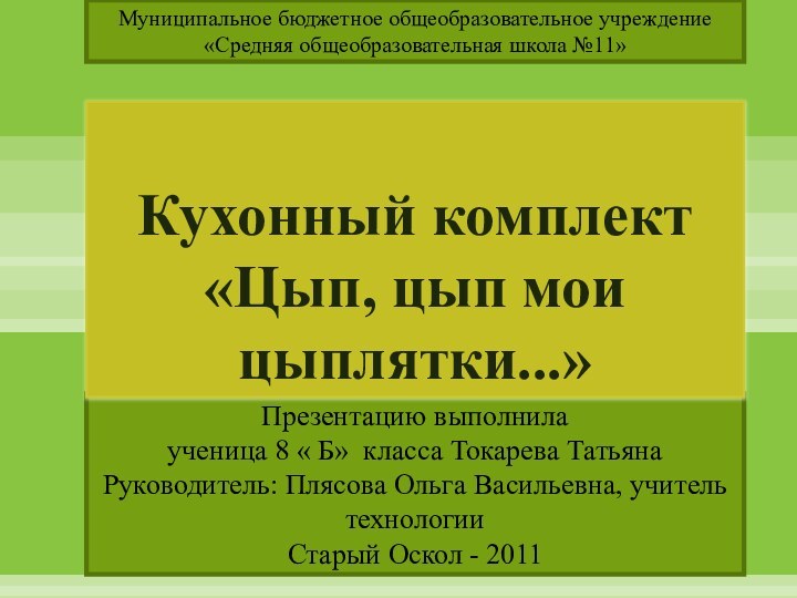 Муниципальное бюджетное общеобразовательное учреждение «Средняя общеобразовательная школа №11»Презентацию выполнила ученица 8 «