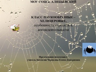 КЛАСС ПАУКООБРАЗНЫЕ – ХЕЛИЦЕРОВЫЕ. Особенности строения и жизнедеятельности