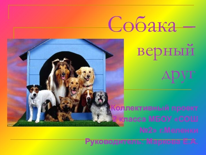 Собака –  верный  другКоллективный проект 2 класса МБОУ «СОШ№2» г.МеленкиРуководитель: Маркова Е.А.